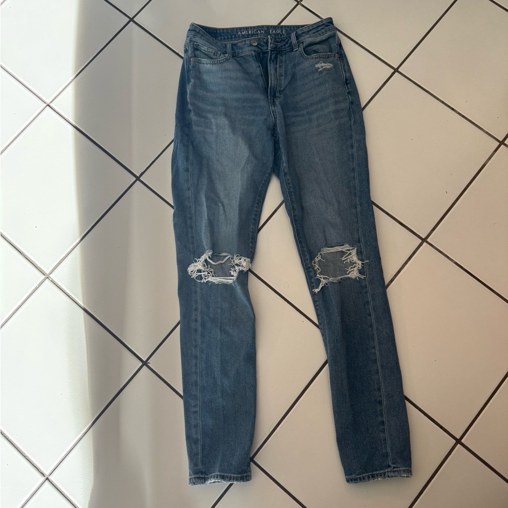 American Eagle Outfitters Blue Distressed Skinny Jeans - Picture 1 of 6